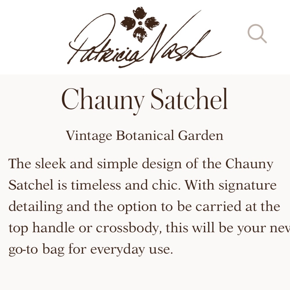NEW! Vintage Botanical Collection Chauny Satchel - Picture 9 of 9